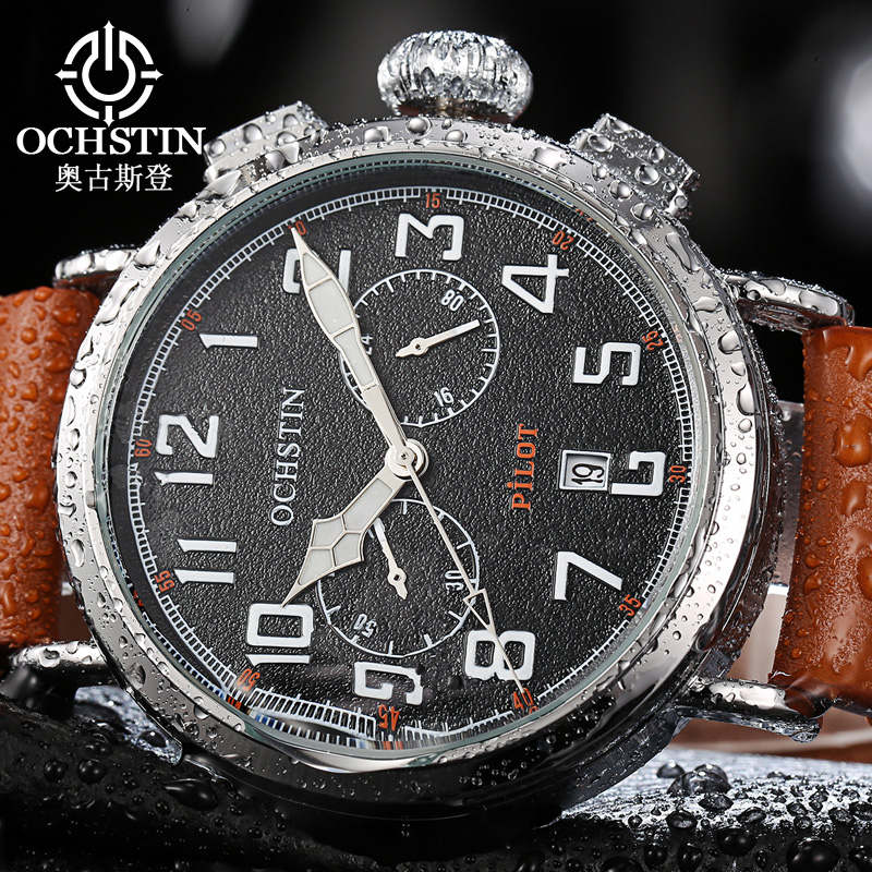 Leather Watch Band Men - OCHSTIN Genuine Leather Strap Man Quartz