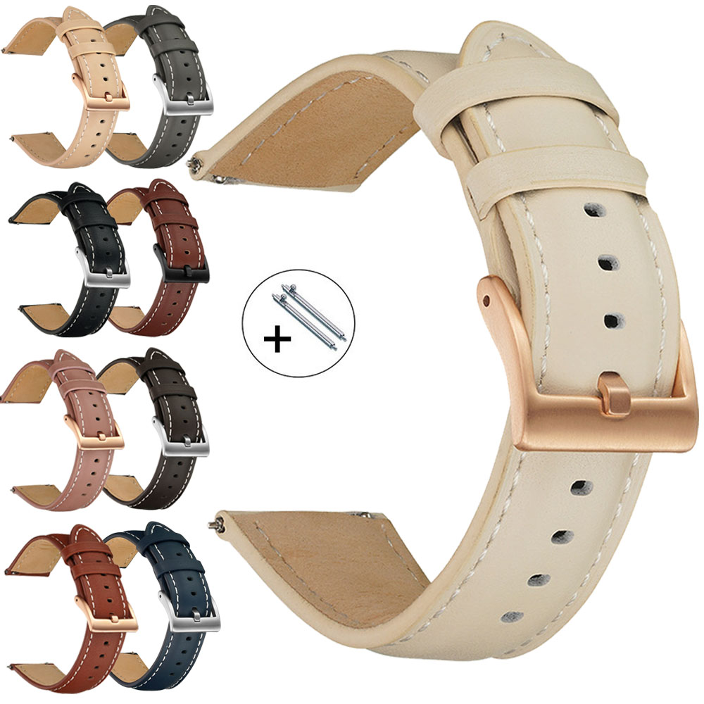 14mm 16mm 18mm 20mm 22mm Genui - Leather Strap Quick Release recension och pris